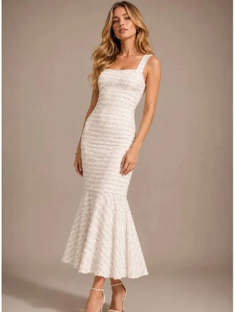 MISA Los Angeles Tweed Midi Dress